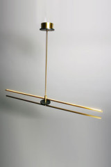 Suspension en laiton satiné et marbre noir Marquinia Essential - Suspension by Matlight