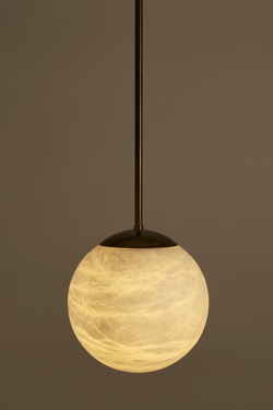 Suspension ronde en albâtre Alabaster Moon - Suspension by Matlight