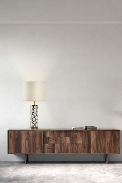 Blown Clouds glass and bronze metal table lamp