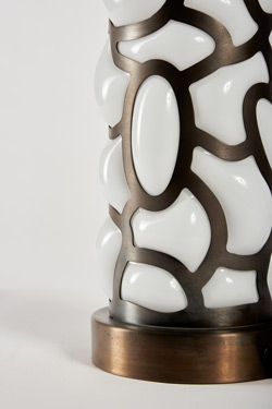 Blown glass and bronze table lamp Blown Clouds
