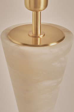 Hourglass table lamp in alabaster and brass Silhouette
