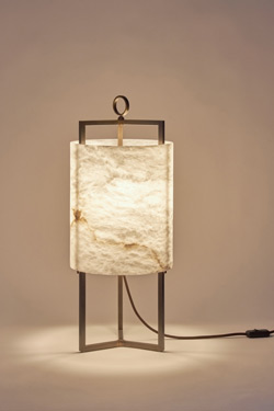 Lantern table lamp in alabaster and bronze Lantern - Table lamps by Matlight