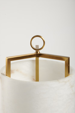 Lantern table lamp in alabaster and gilded metal Lantern