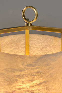 Lantern table lamp in alabaster and gilded metal Lantern