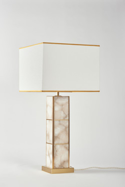 Large Art Deco table lamp in alabaster and brass Mole - Table lamps by Matlight
