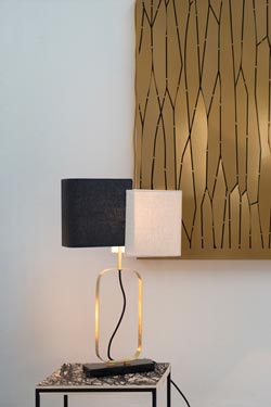 Marquiniablack marble and satin brass table lamp