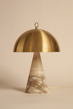Mushroom table lamp with alabaster base Funghetto