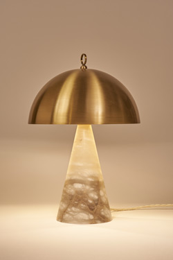 Mushroom table lamp with alabaster base Funghetto - Table lamps by Matlight