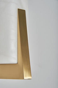 Cylindrical wall light in alabaster and brass Zeno