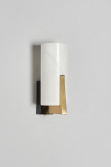 Cylindrical wall light in alabaster and brass Zeno - Wall lights by Matlight