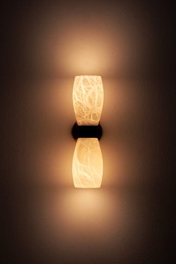 Demetra 2-light black and gold alabaster wall lamp