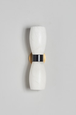 Demetra 2-light black and gold alabaster wall lamp - Wall lights by Matlight