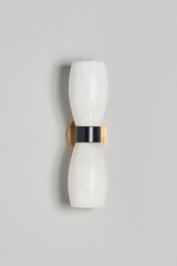 Demetra 2-light black and gold alabaster wall lamp - Wall lights by Matlight