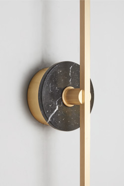 Grand Stick large contemporary wall light in satin-finish brass and alabaster
