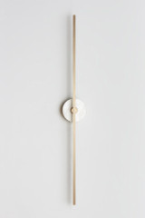 Grand Stick large contemporary wall light in satin-finish brass and alabaster - Wall lights by Matlight