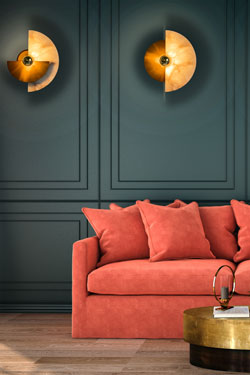 Levante wall lamp sundial in bronze and alabaster