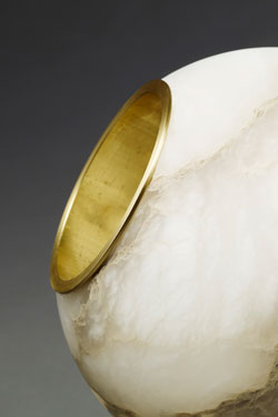 Moons alabaster round wall sconce