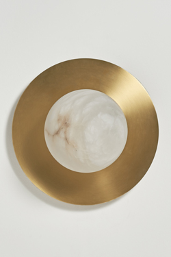 Moons alabaster round wall sconce