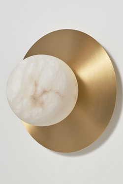 Moons alabaster round wall sconce