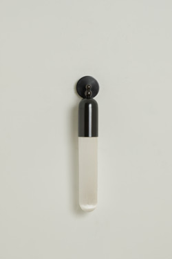 Selene capsule wall light in selenite and bronze - Wall lights by Matlight