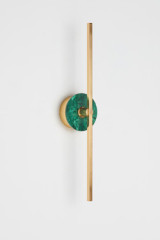 Stick contemporary wall lamp in  brass and  green marble - Wall lights by Matlight