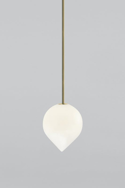 Polished brass and white globe Bob pendant - Pendants by Michael Anastassiades