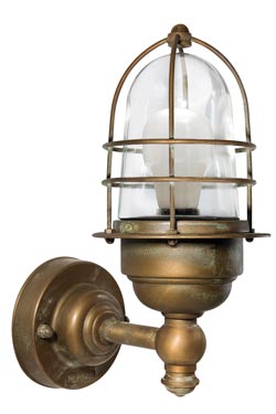 Applique d'extérieur style tempête en laiton vieilli  - Applique d'extérieur by Moretti Luce