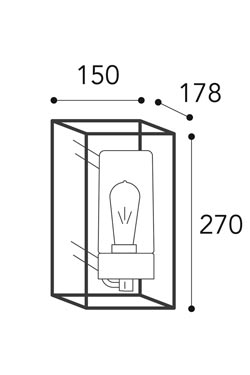Cubic applique lanterne d'extérieur en laiton vieilli