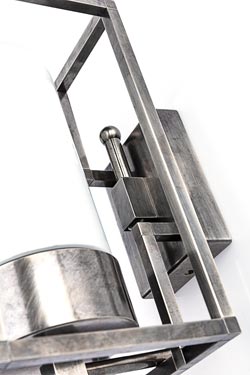 Cubic applique lanterne d'extérieur en nickel vieilli