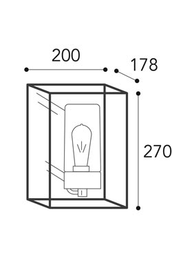 Cubic grande applique lanterne en laiton vieilli