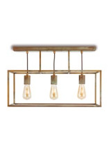 Cubic plafonnier 3 lumières en laiton vieilli - Plafonnier by Moretti Luce