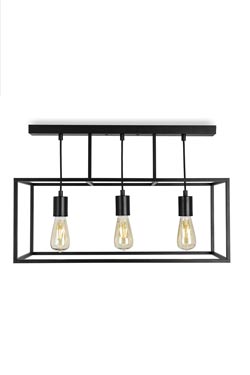 Cubic3 suspension trois lumières en métal noir - Suspension by Moretti Luce