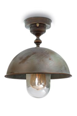 Circle outdoor ceiling light in aged brass - Exterior ceiling lights by Moretti Luce