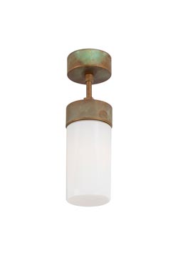 Cylindrical ceiling silindar made of opal glass - Exterior ceiling lights by Moretti Luce