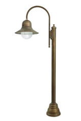 Campanula aged brass outdoor post lamp - Exterior columns by Moretti Luce