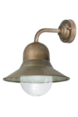 Bell-shaped exterior wall light in aged brass - Exterior wall lights by Moretti Luce