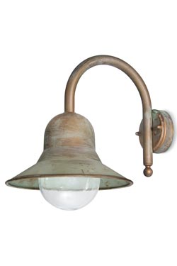 Bell-shaped exterior wall light in aged brass - Exterior wall lights by Moretti Luce