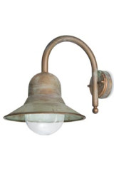 Bell-shaped exterior wall light in aged brass - Exterior wall lights by Moretti Luce