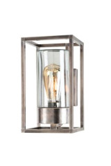 Cubic wall-mounted outdoor lantern in aged nickel - Exterior wall lights by Moretti Luce