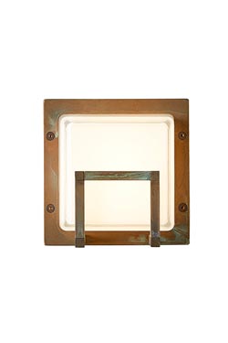 Ice cubic wall lamp in natural brass