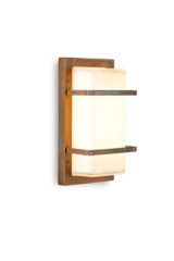 Ice Cubic outdoor wall lamp rectangle antique brass finish - Exterior wall lights by Moretti Luce