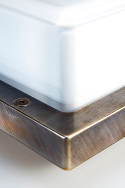 Ice cubic outdoor wall lamp rectangle nickel finish