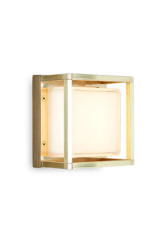 Ice Cubic outdoor wall lamp with natural brass finish - Exterior wall lights by Moretti Luce