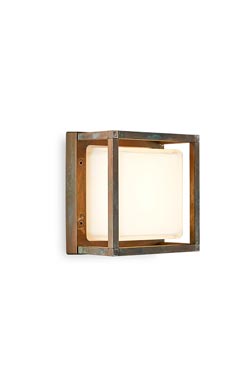Ice Cubic outdoor wall lamp with nickel frame