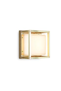 Ice Cubic outdoor wall lamp with nickel frame