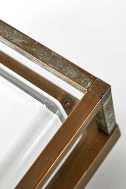Ice Cubic outdoor wall lamp with nickel frame