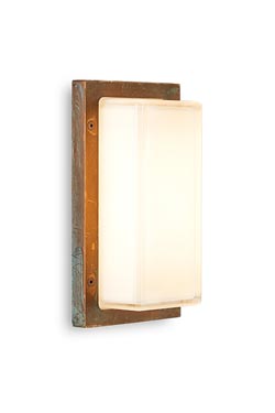 Ice cubic exterior wall light rectangle antique brass finish - Exterior wall lights by Moretti Luce