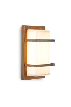 Ice Cubic rectangular outdoor wall lamp, nickel finish