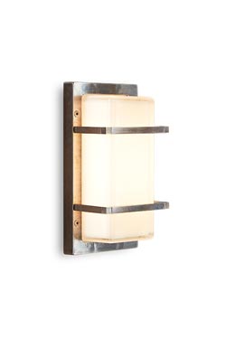 Ice Cubic rectangular outdoor wall lamp, nickel finish - Exterior wall lights by Moretti Luce