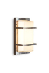 Ice Cubic rectangular outdoor wall lamp, nickel finish - Exterior wall lights by Moretti Luce